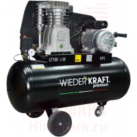 WiederKraft WDK-91053 масляный поршневой компрессор с ременным приводом 423л/мин, 100л, 10бар, 220В
